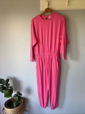 Smash + Tess Bright Pink Keyhole Back Romper Jumpsuit Size Small